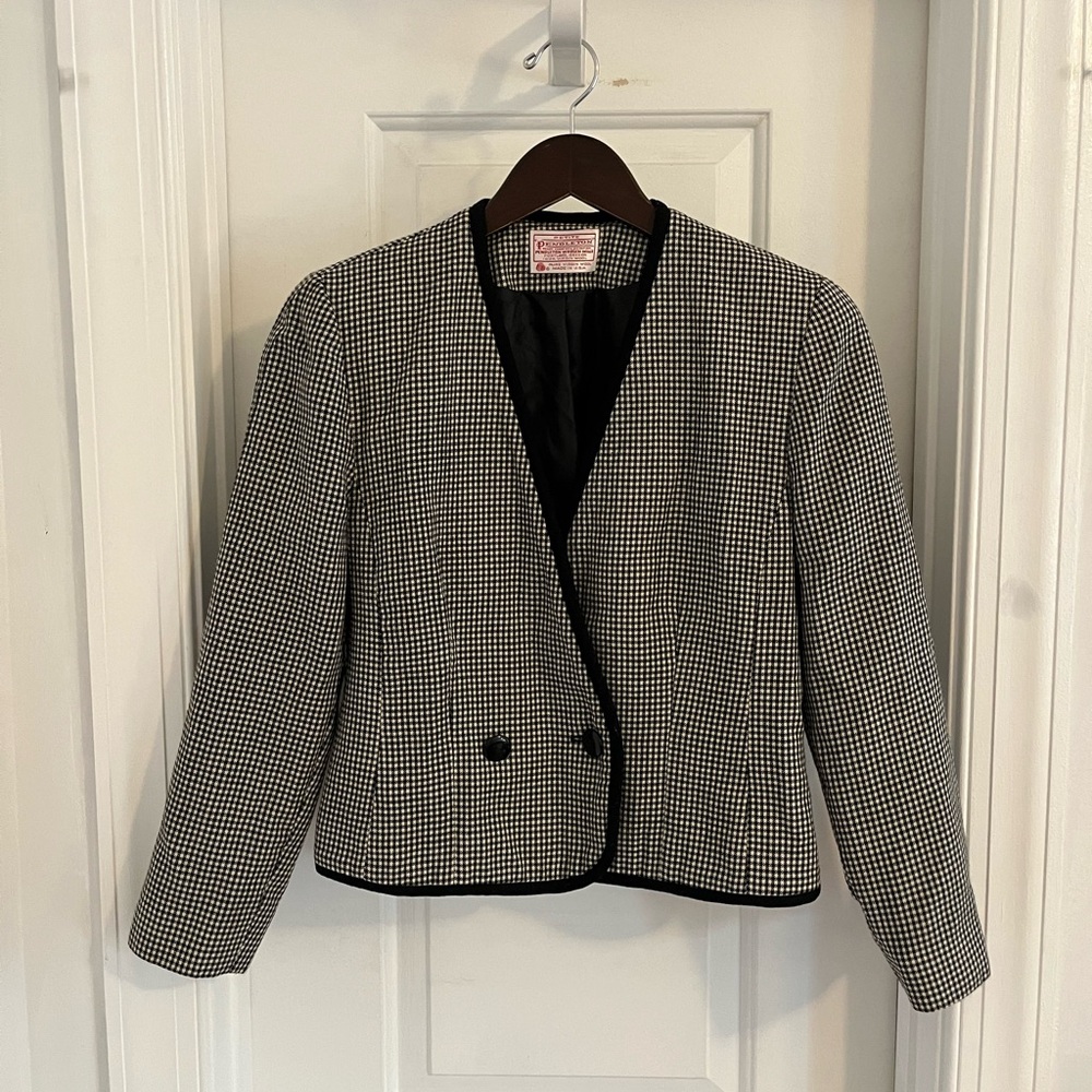 Vintage‎ Pendleton Petite Houndstooth Wool Blazer